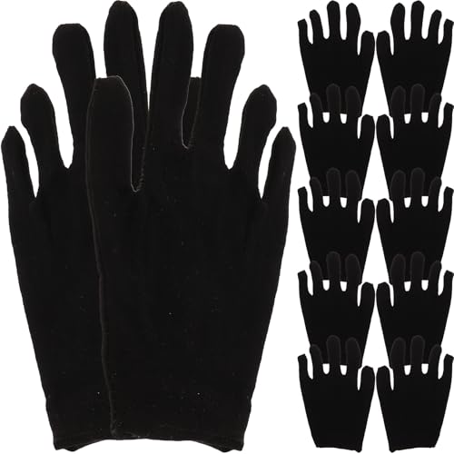 Guantes de algodón negros talla S para joyería y manipulación de piezas delicadas