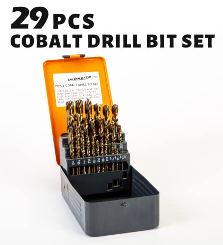 Intoo Hss Cobalt Drill Bits Set 29Pcs Triangle Shank,Industry Drill Bits With Golden Ratio Tip, #TOP1