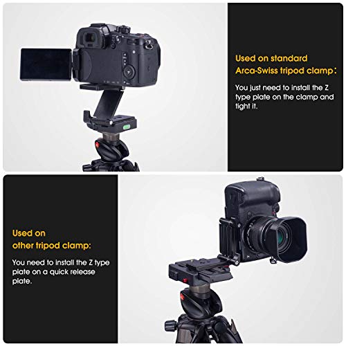 Universal Flex Tilt Head Z Mount Bracket Arca-Swiss Tripod Head Quick Release Plate Mounting For Monopod Slider Rail Cage Rig Stabilizer Gimbal Compatible With Dslr Camera Canon Nikon Sony Panasonic #TOP5