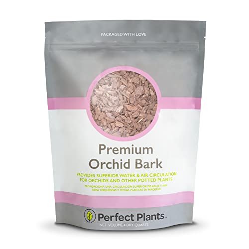 Perfect Plants Premium Orchid Bark 4qt. | Mulch Mix for Epiphytic Plants | Base for Orchid Potting Soil Substrate