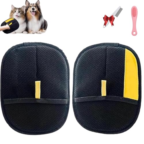 Hsermlh The Magic Brush Pet Hair Remover, Electrostatic Pet Hair Remover, Viorane Pet Hair Removal Glove Removal for Cat & Dogs Reusable Double Pet Hair Removers Glove (Style-d)
