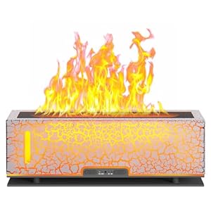 Diffuserlove Flame Diffuser Humidifier Essential Oil Diffusers 200ml Desk Aroma Diffusers for Home Office Cool Fire Air Diffuser White Crack