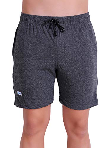 Image of T.T. Cotton Blend Shorts for Men | Regular Fit | Elasticated & Zipper | 2 Sided Pockets & 1 Back Pocket | Solid | Above Knee Length Bermuda Short | Ideal for Casual Outings