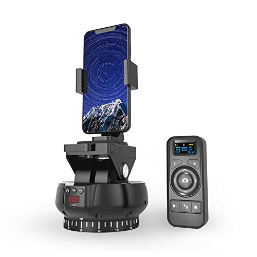 Mcoplus YT-1200 360-Grad-Drehung Intelligenter Ferngesteuerter Schwenk-Neigekopf, drahtloser automatischer motorisierter drehbarer Panoramakopf für Kameras/Smartphones (begrenztes Gewicht unter 1 kg)
