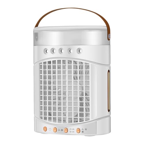 YUGSHNKFC Ventilador Sin Buque Con Tanques Con Nebulización Y Aire Acondicionado Portátil Velocidad Ajustable Con 7 Color Luz Para Dormitorio