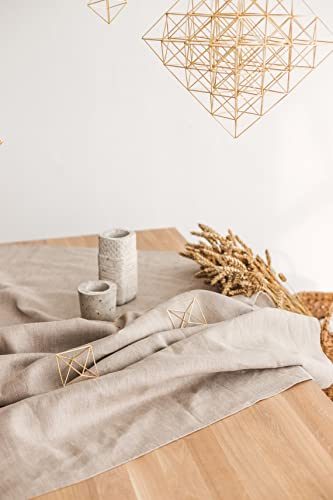 Pure 100% Flax Linen Tablecloth - 57X88-Inch Rectangle Table Cover - Natural Color Rectangle Table Cloth - Heavyweight Thick Linen Fabric #TOP6
