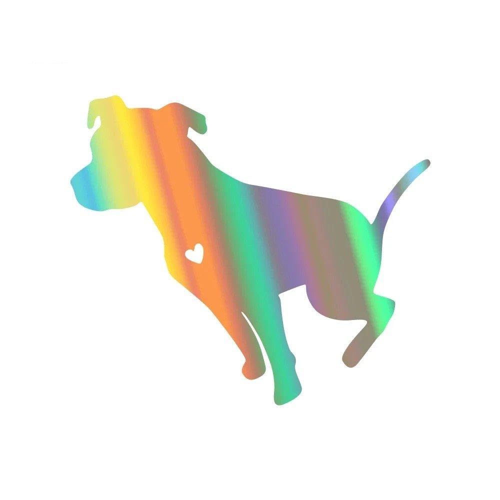 Bertdcx Colorful Laser Auto Accessory Pit Bull Dog Car Vehicles Body Window Vinyl Sticker Water Resistant Decals Automobiles(Colorful Laser)