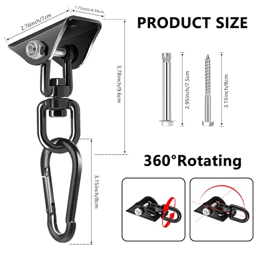 Hammock-Hanging-Kit-360-Rotating-Heavy-Duty-Swing-Chair-Hook-1200-lbs-Capacity-Ceiling-Mount-Hammock-Chair-Hardware-with-Carabiner-for-Indoor-Outdoor-Yoga-Tree-Porch-Seat-Home-Gym