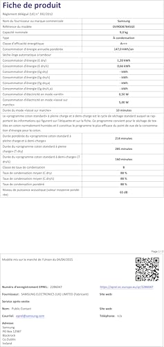 Sèche linge pompe à chaleur SAMSUNG DV90DB7845GE - vue 6