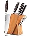 XINZUO 7 Pièces Ensemble de Couteaux de Cuisine avec Bloc en Bois, Acier Inoxydable 1.4116 Allemand Set Couteaux de Cuisine, Ciseaux de Cuisine Multifonctionnels, Professionnel Couteaux de Chef