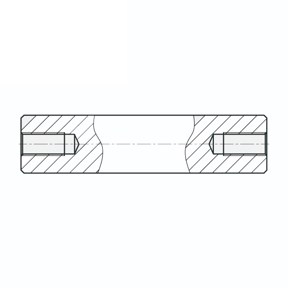 SYLALE Albero lineare di precisione con Filettatura Interna a Doppia estremità - Aste di Guida cromate M6/M8/M10/M12(M6(M3 Thread),200mm)