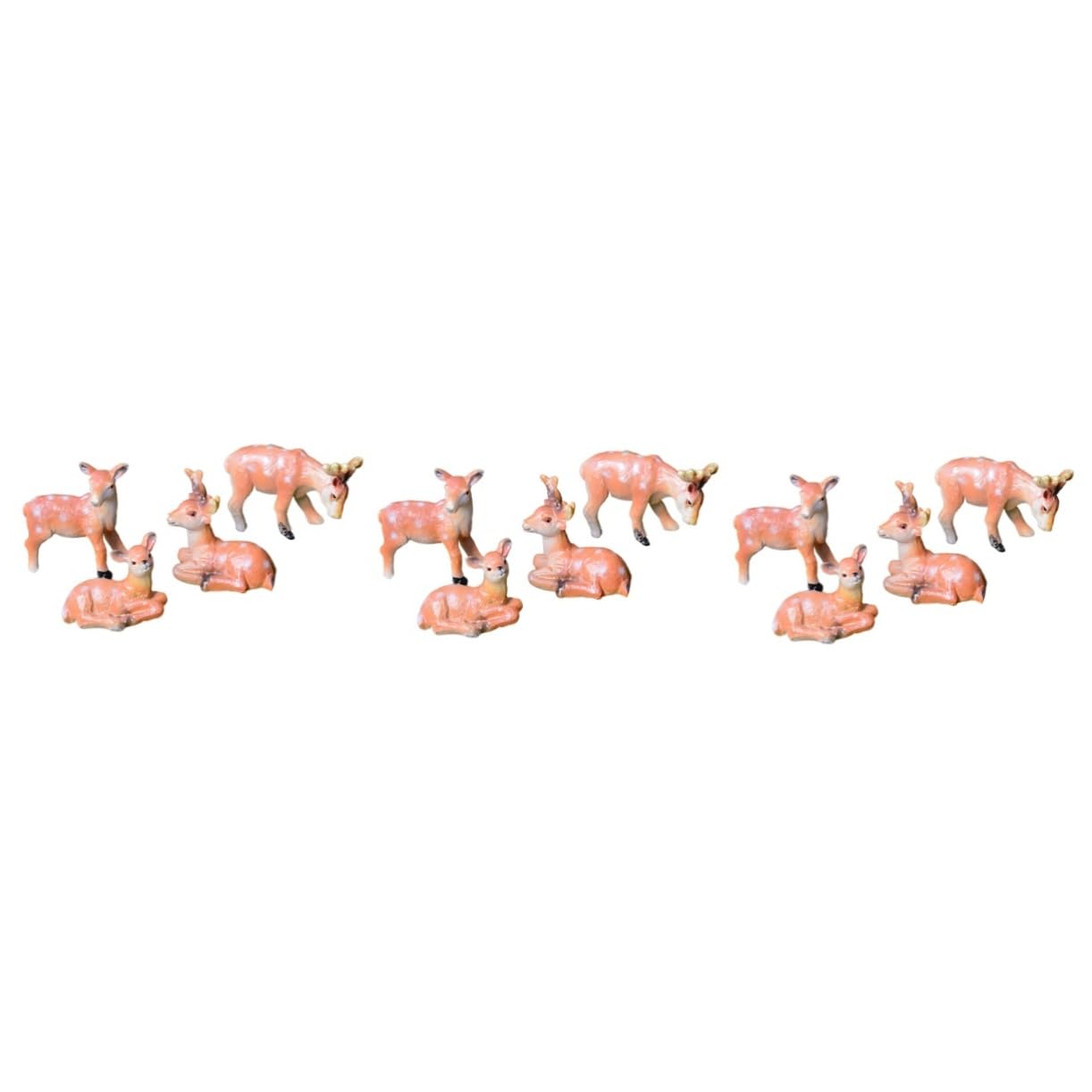 VANZACK 3 Sätze Teiliges REH Figuren Resin Für Landschaftsdeko Süßes Tier Ornament Für Wohnzimmer Schlafzimmer Und Wohnraumgestaltung Als Für Familie Und Freunde 4 Stücke * 3