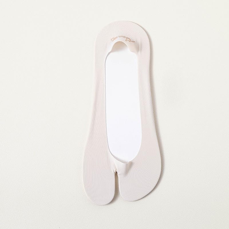 1Pair Breathable Cotton Invisible Crew Socks Low Cut Elastic Non-slip Two Toe Socks Simple Separate Toe Boat Sock Women4