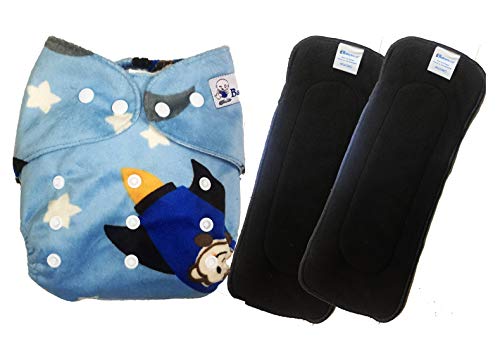 Image of Babymoon (Set of 3-1 Cloth Diaper with 2 5Layesr Bamboo Insert) Premium Adjustable Reusable Washable Cloth Diaper for Baby