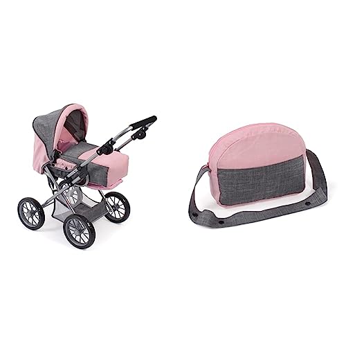 Bayer 2000-Bayer Chic 2000-Sac, Sac à Langer, Accessoire de poupée, 853-15, Mélange Gris/Rose Bayer 2000-Bayer Chic 2000-Sac, Sac à Langer, Accessoire de poupée, 853-15, Mélange Gris/Rose
