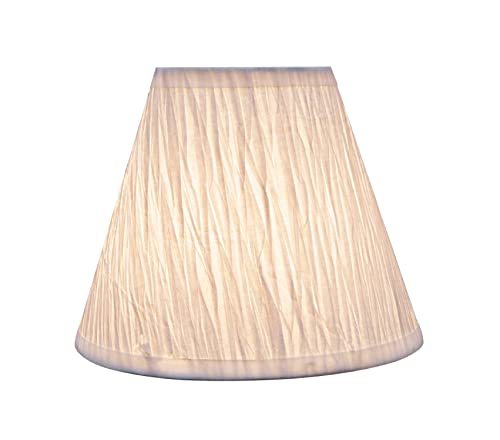 Image of Aspen Creative 32114-2A Small Hardback Empire Shape Chandelier Clip-On Lamp Shade Set (2 Pack), Transitional Design in Off White, 6 inch bottom width (3 inch x 6 inch x 5 inch)