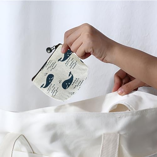 Image of Kraptick Multipurpose Coin Pouch for Men & Women, Compact Coin Organiser, Cash & Coin Holder Pouch, Stylish Mini Money Pouch for Everyday Use (Blue Whale)