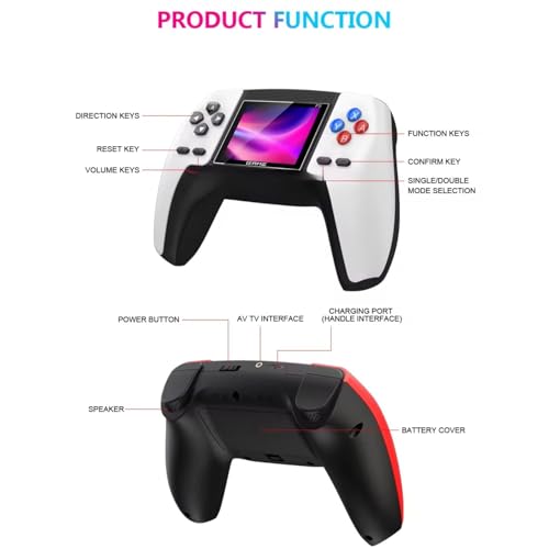 Image of Drumstone (𝐒𝐩𝐞𝐜𝐢𝐚𝐥 𝟏𝟓 𝐘𝐞𝐚𝐫𝐬 𝐖𝐚𝐫𝐫𝐚𝐧𝐭𝐲) Handheld Game Console with 520 Built-in Retro Games - Portable Rechargeable Video Game Player for Kids & Adults - 3-Inch Screen, Classic