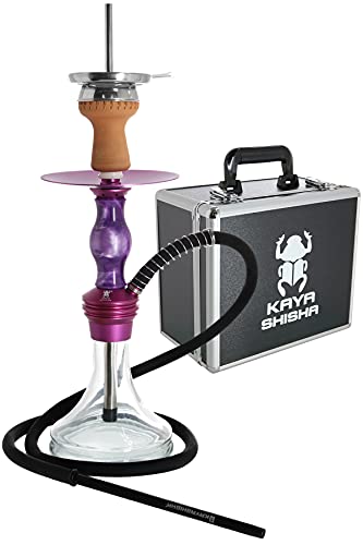 Elox Eco Poxy - Set de shisha en maletín (pipa de agua de 52 cm, aluminio, con cazoleta, pinzas para carbón y accesorios), color morado