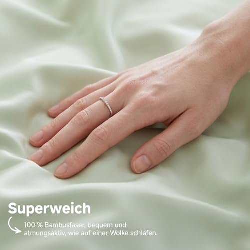 Simple&Opulence Bambus Bettwäsche 155x220 cm, Seidiger und weicher Bettbezug Kühle Bettwäsche-Set Perfekt für Haut und Haar mit Kissenbezug… – Ansicht 4