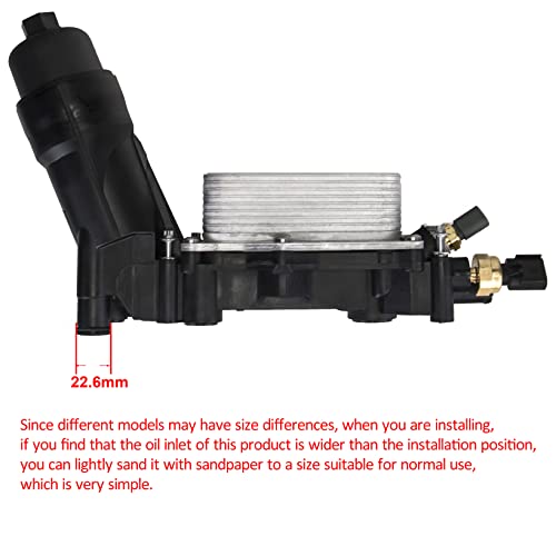 Engine Oil Cooler Filter Housing Adapter Compatible With 3.6L 2014-2017 Jeep Wrangler Dodge Charger Chrysler Town&Country W/Intake Manifold Gaskets Plenum Set, Oil Pressure Sensors 68105583Af #TOP7
