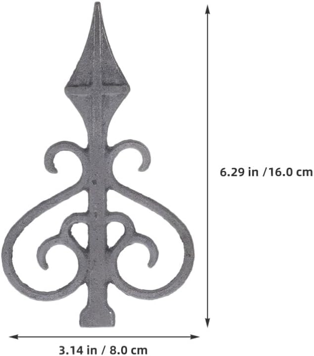 HANABASS Cast Iron Fence Toppers 4-Pack - Decorative Metal Fence Caps with Trident Design Outdoor Post Finials for Yard and Garden Easy Installation Replacement Accessories