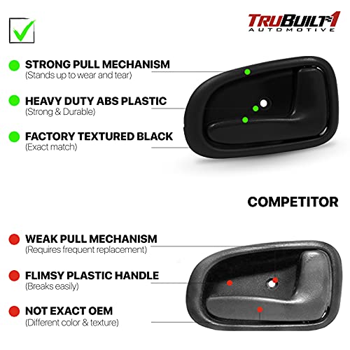 T1A Black Textured Inside Front Or Rear Right Passenger's Side Interior Door Handle Replacement For 1993-1997 Toyota Corolla And Geo Prizm T1A-69205-12120-A #TOP1