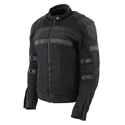 Milwaukee Leather MPL2775-BLACK-MD Black Armored Textile Motorcycle Jacket thumb #8