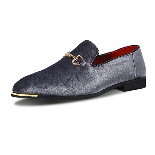 Image of FLQL Men's Luxury Penny Loafer Slip-On Velvet Shoes Party Dancing Shoes Suede Wedding Shoes Plus Size 7-13