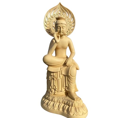 仏教美術 木造 観音像 仏像 置物 高61cm 木製品 木彫 廃寺院 細密細工 