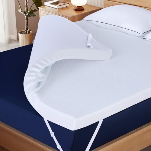 3 Inch Memory Foam Mattress Topper Queen Size, 2 Inch Cooling Egg Crate Gel Memory Foam Plus 1 Inch High Density Gel Bed Topper