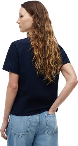 Tommy Hilfiger Damen T-Shirt Kurzarm Script mit Rundhalsausschnitt, Blau (Dark Night Navy), XS – Ansicht 2