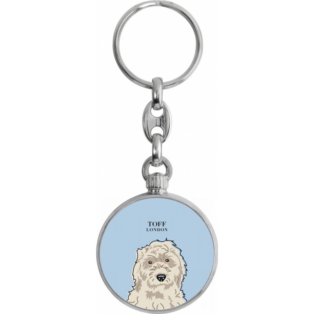 Toff London Men's Silver White Cockapoo Dog Head Keyring