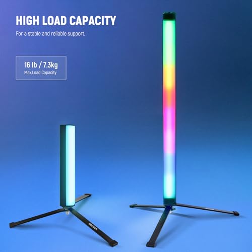 Image of NEEWER Metal Mini Tripod Base for TL120C TL60 CL124 Tube Light Wand Stick, Extra Stable Foldable Handheld Tripod Legs Feet Tabletop Light Stand with 1 /4 inch Screw, Silicone Pad, 3 inch /8cm Low Angle, CTN5
