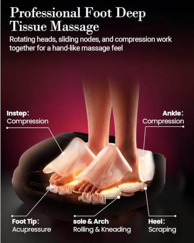 Image of CuPiLo Foot Massager with Heat & Scented Tablets, 2026 Upgraded, Shiatsu Feet Massager for Neuropathy & Plantar Fasciitis, Remote Control & 5 Levels Compression, Gifts for Women Men