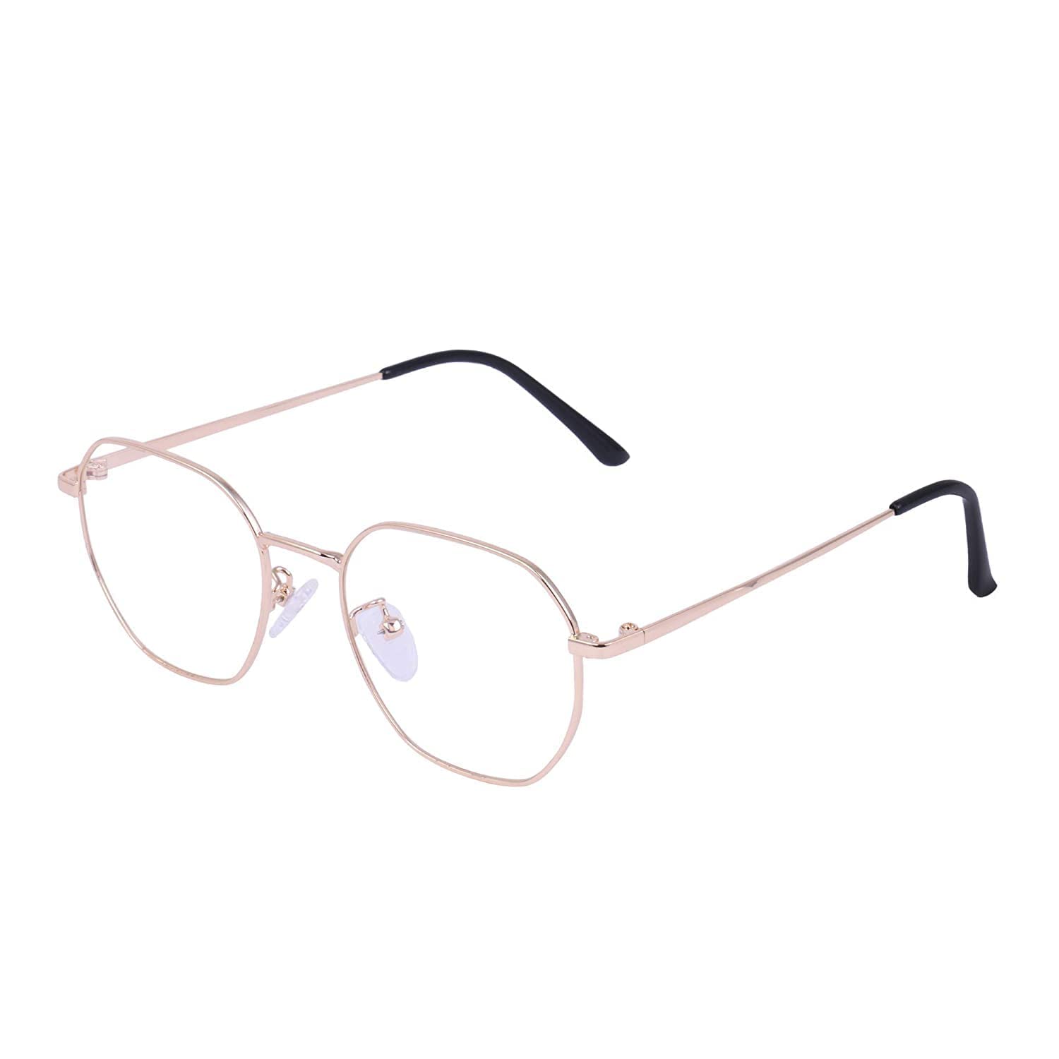 Hexagonal Blue Light Blocking Eyeglasses For Men Women Lightweight Metal Frames, UV Blocking PC Lenses, Anti-Glare, Anti-Fatigue, Bluecut Lens for Computer-image-27