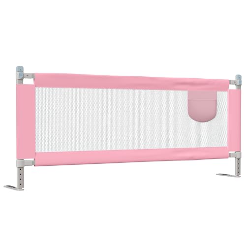 Image of LuvLap Alloy Steel Bed Rail Guard for Baby /Kids Safety, 180cm x 72 cm(6ft x 2.3ft), Portable & Foldable, Baby Safety Essential, Adjustable Height, fits All Bed Sizes (Pink - Without Print)