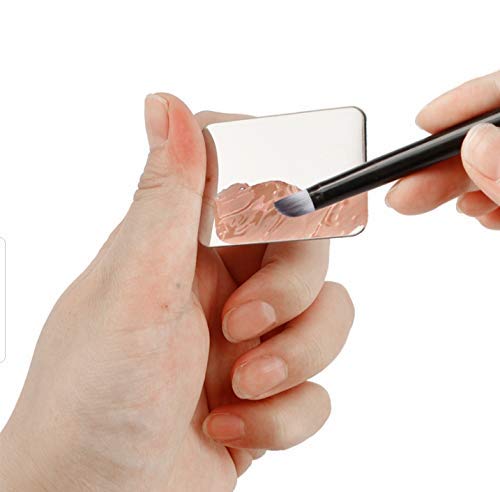 Unique Empire 2PCS Stainless Steel Palette Ring Nail Art Cosmetic Makeup Gel Mixing Paint Manicure Tool