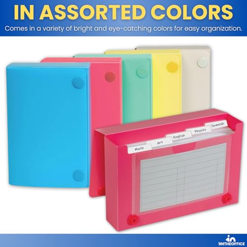 Estuche para tarjetas de índice de 3 x 5 1InTheOffice contra extravío de notas pack de 6 3