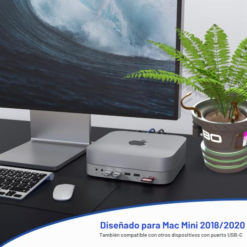 Mac Mini Dock con ranura SSD HDD hub USB C conector HDMI VGA para modelo M1 7