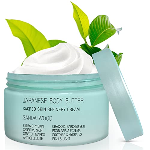 Onsen Japanese Body Butter for Women - Skin Refinery Cream Natural and Organic Shea Butter Moisturizing Clear Skin Exfoliator with Coconut Oil and Vitamin E - 8.6 fl oz / 255 ml (Sandalwood) Onsen Japanese Body Butter for Women - Skin Refinery Cream Natural and Organic Shea Butter Moisturizing Clear Skin Exfoliator with Coconut Oil and Vitamin E - 8.6 fl oz / 255 ml (Sandalwood)