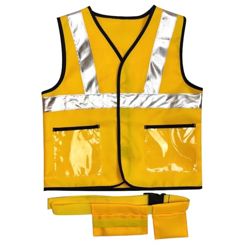 Générique Costume Professionnel d'Ingénieur pour Enfants Déguisement de Jeu de Rôle pour Fêtes et Anniversaires Thème Métiers (Yellow, One Size)