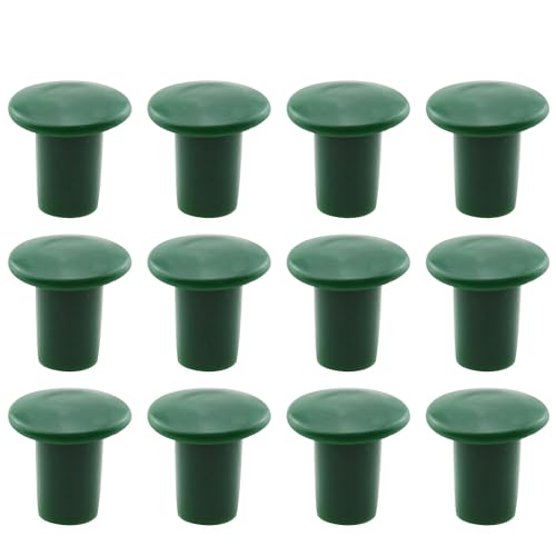 12PCS Green Plastic Mushroom Rebar Safety Caps Garden Safety Cane Caps Screw on Rebar Stakes for Garden Canes ID 16mm/0.63in