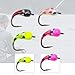 Menolana 4X Ice Fishing Nymphs with Hook Portable Outdoor Artificial Nymph Sinking Fly Fishing Lures for Bluegill Crappie Sunfish Bass
