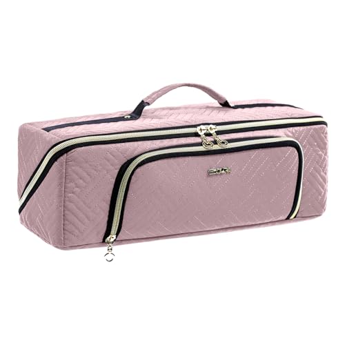 ELCUPA Large Hair Tools Travel Bag with Iron Mat - 2in1 Hair Tools Organizer for Hair Dryer Brush, Flat Irons, Straighteners, Curling Irons, Hair Bag, Makeup Bag, Cosmetic Bag for Travel Essentials