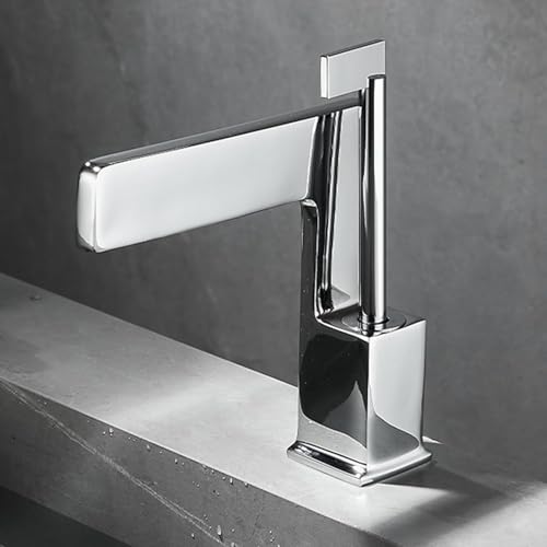 Grifo mezclador de lavabo LWX en latón con acabado espejo anticorrosión