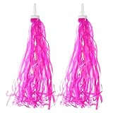 YELARXI Bike Streamers, Bike Tassel Handlebar Streamers Colorful - Fitting for (Bicycle Tricycle Grips - Scooter Accessories - Decorations - Girls) 1 Pair & 10.6 Inch & Rose