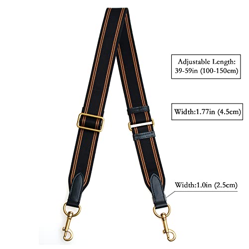 Image of jiesinlov Bag Strap Replacement Crossbody Strap for TOTE Handbags Adjustable (BLACK&COFFEE)