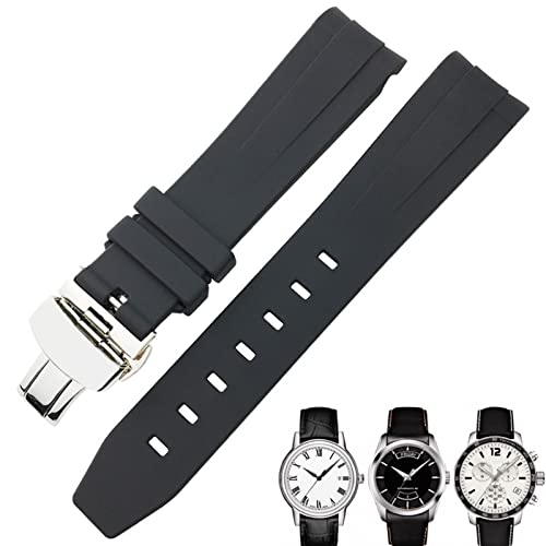 Bracelet caoutchouc 19mm incurvé anti transpiration pour montre homme Le Locle