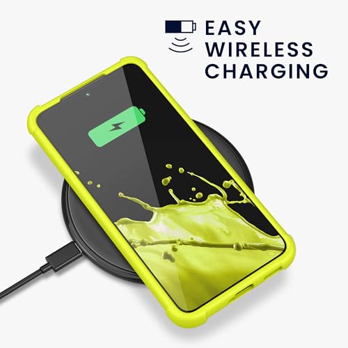 KIOMY Neon Green Case with Soft Finish for Samsung Galaxy S22 5G, Shockproof Bumper Protective Silicone Stylish Cell Phone Back Cover with Bright Vibrant Color KIOMY Neon Green Case with Soft Finish for Samsung Galaxy S22 5G, Shockproof Bumper Protective Silicone Stylish Cell Phone Back Cover with Bright Vibrant Color